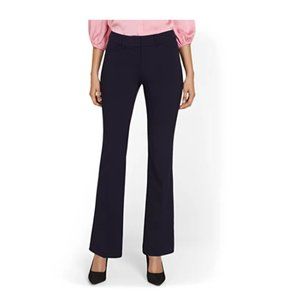 NWT Lands End Women Mid Rise Unhemmed Bootcut Dress Pants Sz 16 22/23W $80 5E122
